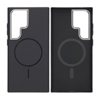 Samsung Galaxy S24 Ultra Case Carbon Fiber Pattern MagSafe Black