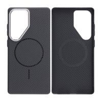 Samsung Galaxy S25 Ultra Case Carbon Fiber Pattern MagSafe Black