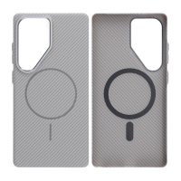 Samsung Galaxy S25 Ultra Case Carbon Fiber Pattern MagSafe Grey
