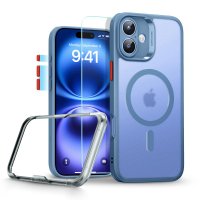 iPhone 16 Case and Screen Protector Classic Pro MagSafe Set Blue