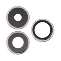 Camera lens with metal frame for iPhone 15 Pro - White