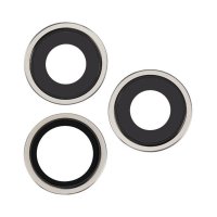 Camera lens with metal frame for iPhone 15 Pro Max - White