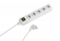 5-way power strip with switch 1.4m White
