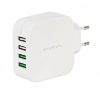Charger 4xUSB-A 4.8A (2.4A/1A) 24W White
