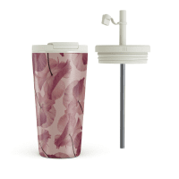 Bottle Thermos Mug with Lid and Straw Tender Kiss
