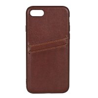 iPhone 7/8/SE Case Backcover with Card Slots Brown
