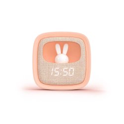 Alarm Clock with Night Lamp Car ly Clock Pink
