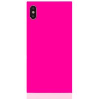 iPhone Xs Max Case Square Case Neon Pink