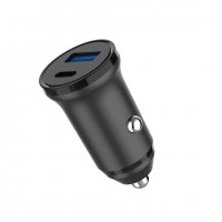 Car charger USB-C PD 30W + USB-A QC18W Black