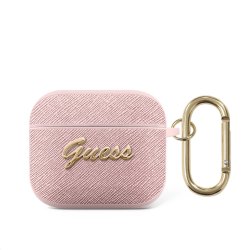 AirPods 3 Case Saffiano Metal Logo Pink
