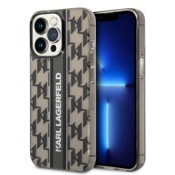 iPhone 14 Pro Case Monogram Vertical Stripe Black