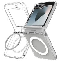 Samsung Galaxy Z Flip 6/Galaxy Z Flip 7 FE Case Ultra Hybrid Pro MagFit Clear White
