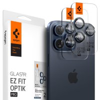 iPhone 15 Pro/iPhone 15 Pro Max Camera Protector GLAS.tR EZ Fit Optik Pro 2-pack Blue Titanium