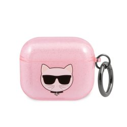 AirPods 3 Case Embossed Choupette Glitter Pink
