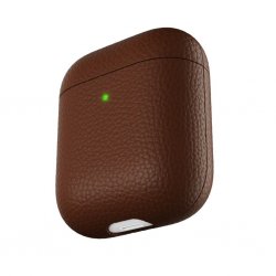 AirPods (1/2) Case PodSkinz Genuine leather Brown