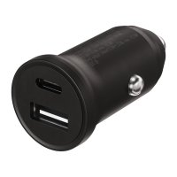 Car charger 30W Double USB-C/USB-A GaN Black