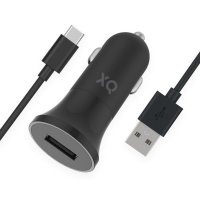 Car charger with USB-C Cable 1m 12W Black