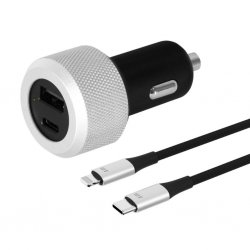 Highway Turbo Car Charger USB-C to Lightning Cable