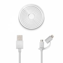 DUO Micro-USB/Lightning Cable 1.2 meter White