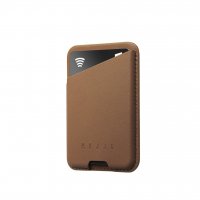 MagSafe Card holder Full Leather Magnetic Wallet Dark Tan