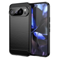 Google Pixel 10/Pixel 10 Pro Case Brushed Carbon fiber texture Black