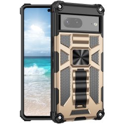 Google Pixel 7 Case with Metal Plate Stand Function Gold