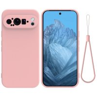 Google Pixel 9 Pro Case with Strap Silicone Pink