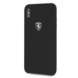 iPhone Xs Max Case Silicone Ferrari Logo Black