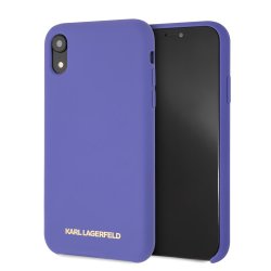 iPhone XR Case Silicone Lagerfeld Gold Logo Purple