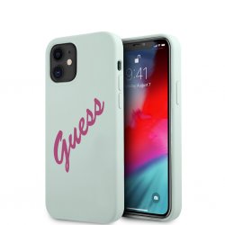 iPhone 12 Mini Case Vintage Silicone Script Blue