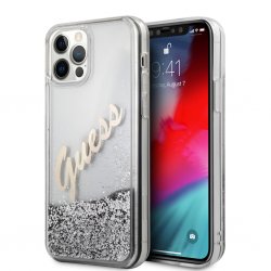 iPhone 12 Pro Max Case Liquid Glitter Vintage Silver