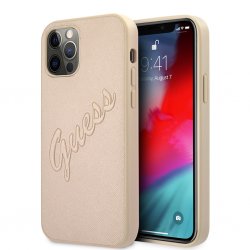 iPhone 12 Pro Max Case Saffiano Vintage Script Gold