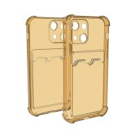 iPhone 13 Case Card Holder Shockproof Yellow