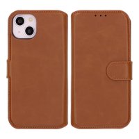 iPhone 13/iPhone 14 Cover Detachable Wallet Case Brown