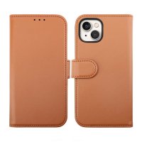 iPhone 14 Cover Detachable Wallet Case Brown