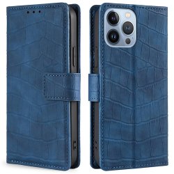 iPhone 14 Pro Cover Crocodile Pattern Blue