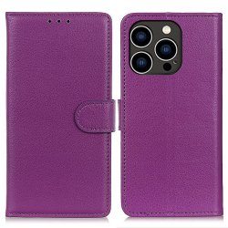 iPhone 14 Pro Cover Litchi Purple