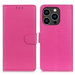 iPhone 14 Pro Cover Litchi Magenta