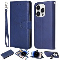 iPhone 14 Pro Cover with Removable Cover KT Leather Series-3 Blue