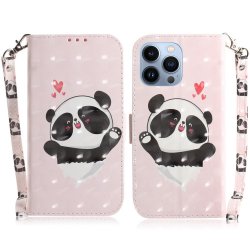 iPhone 14 Pro Cover Print Panda Hearts