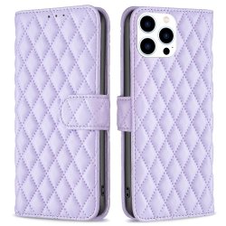 iPhone 14 Pro Cover Rhombus Pattern Purple