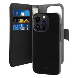 iPhone 14 Pro Cover Wallet Detachable 2 in 1 Black