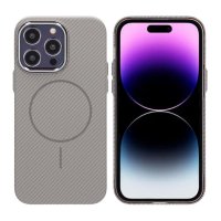iPhone 14 Pro Case Carbon Fiber Pattern MagSafe Grey