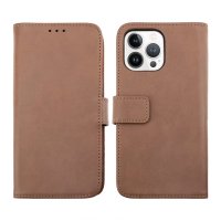 iPhone 14 Pro Cover Genuine Leather Card Slot Brown