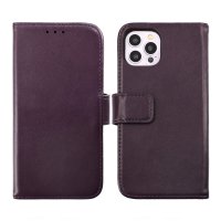iPhone 14 Pro Cover Genuine Leather Card Slot Purple