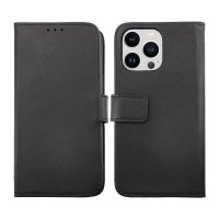 iPhone 14 Pro Cover Genuine Leather Card Slot Black