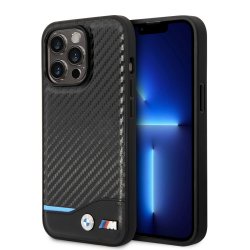 iPhone 14 Pro Case Carbon Effect Printed Logo Black