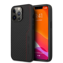 iPhone 14 Pro Case Carbon Effect Stamped Logo Black
