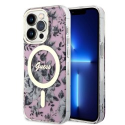 iPhone 14 Pro Case Flower MagSafe Pink