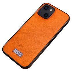 iPhone 14 Case Leather texture Orange